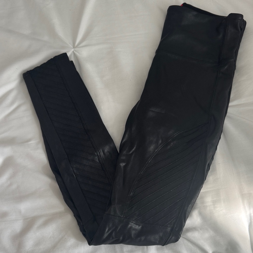 SPANX Black Leather Leggings